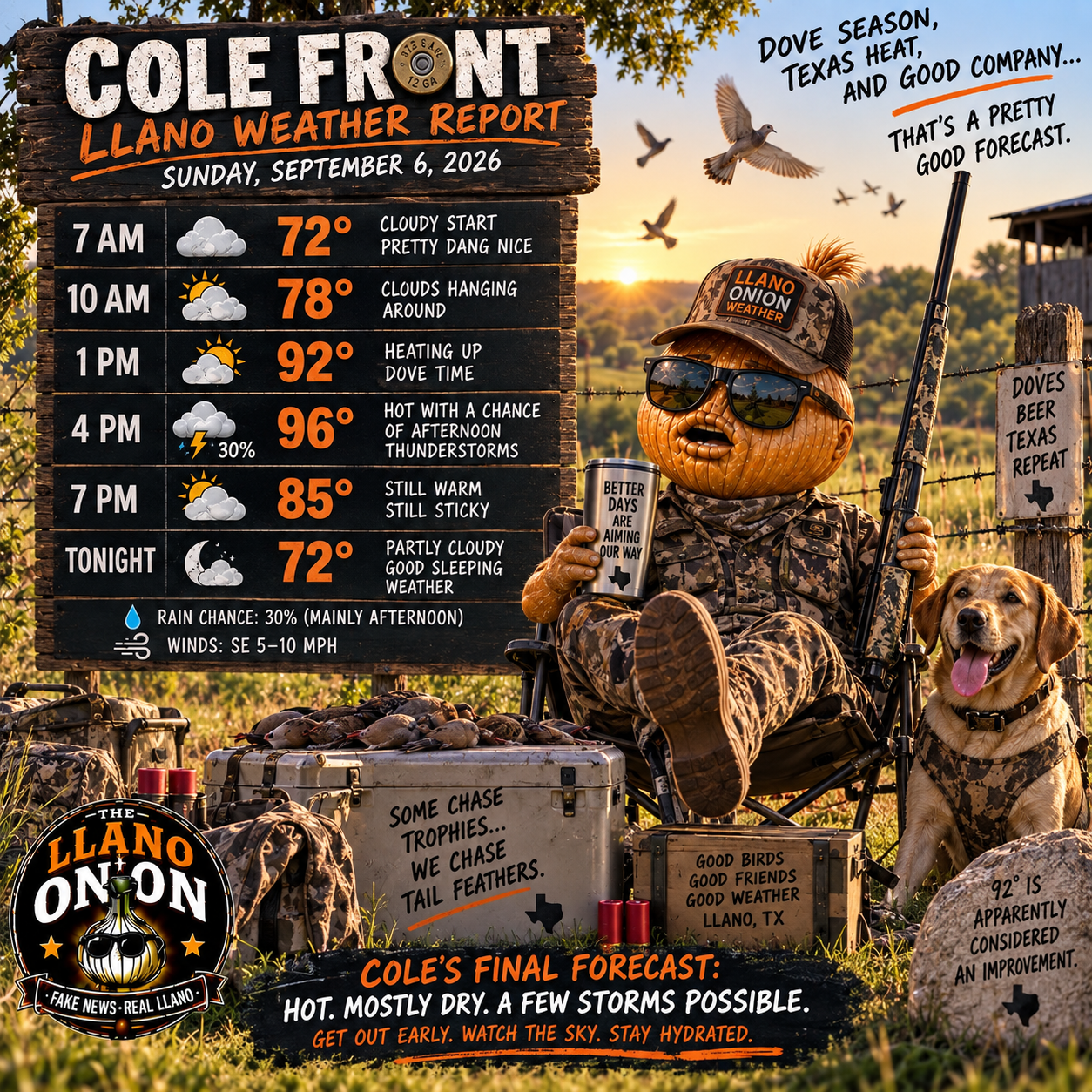 Cole Front Sunday weather graphic